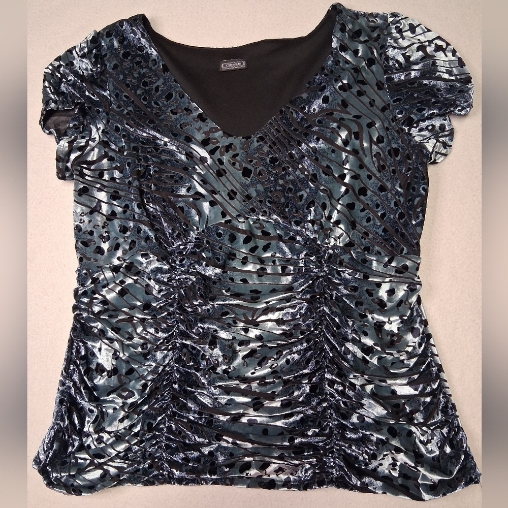 Chic Black and Gray Women's Blouse